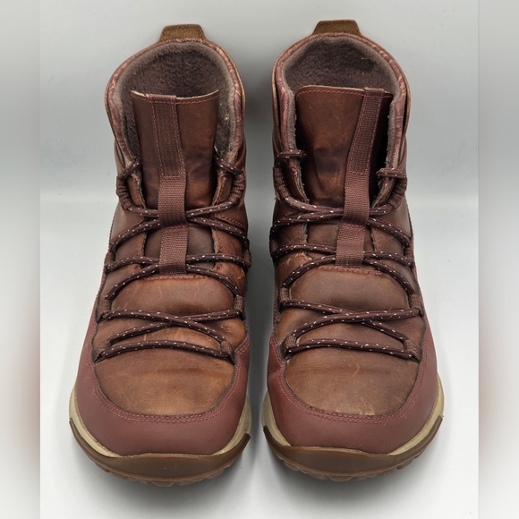 Chaco Borealis Peak Waterproof Leather Boots Mahogany Women's Size 8.5 JCH107460 - Picture 3 of 11